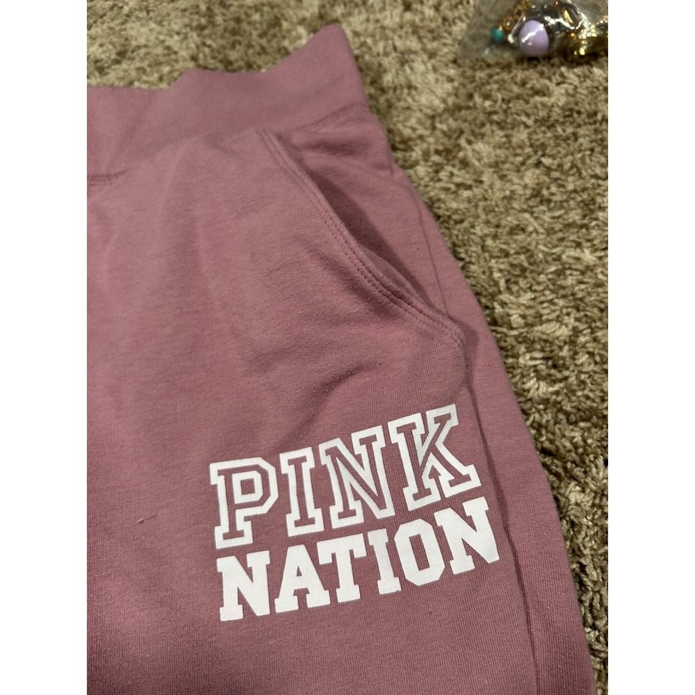 Victoria's Secret PINK Nation Mauve Pink Lace Up Jogger Sweatpants Women Medium - Picture 5 of 7
